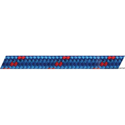 Osculati Polyester 8mm double braided rope (blue with red tracer)