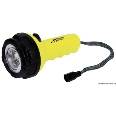 250 Lumen LED Waterproof Torch. Yellow.