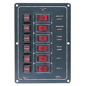 Sea-Dog Economical 12V DC fuse panel 6 circuits