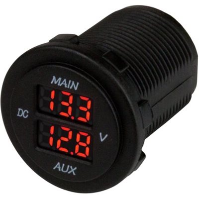 Seadog Dual Round Voltmeter