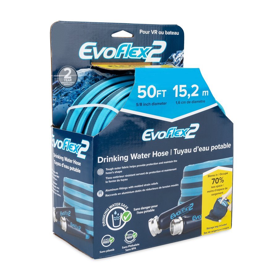 Tuyau d'eau potable EvoFlex2 de 50 pieds de Camco