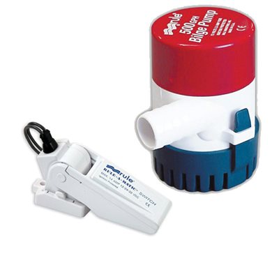 Combo pak Rule 500 bilge pump and switch 35A