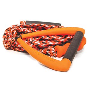 Corde 24’ et poignée 9" de wakesurf Surf DLX de Liquid Force (Orange) 