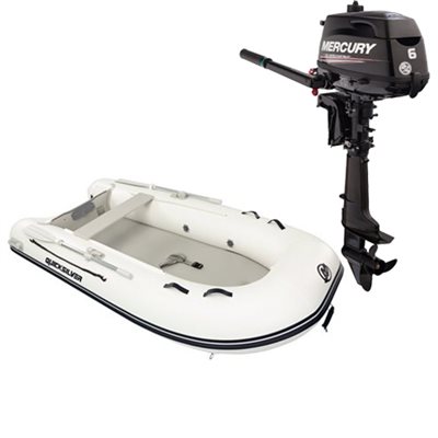 Ensemble PROMO Bateau pneumatique Quicksilver AirDeck 300 et hors-bord Mercury 6HP