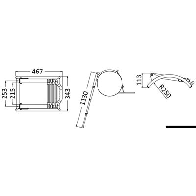 Tube quick-release ladder for dinghies